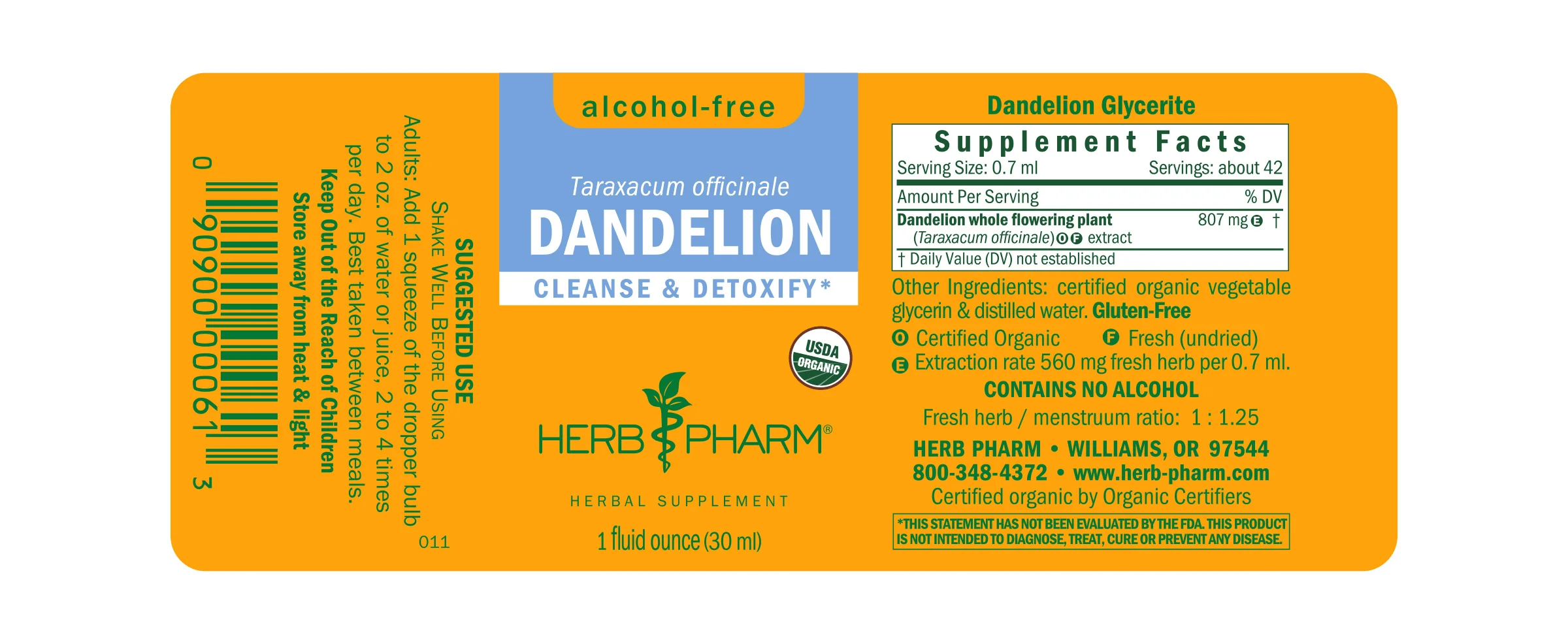 DANDELION ALCOHOL FREE 1 fl oz