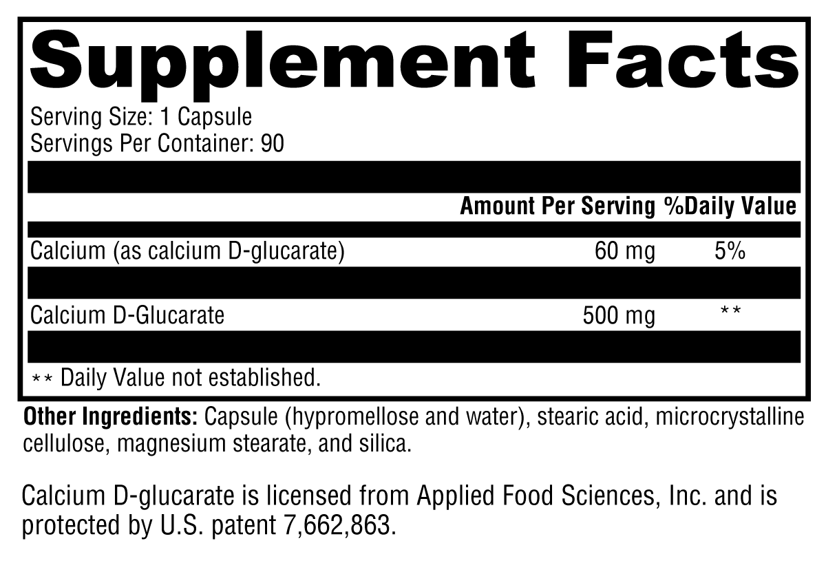 Calcium D-Glucarate 90 Capsules