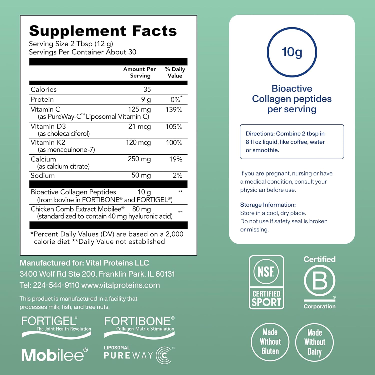 Bioactive Collagen Complex Bone & Joint Support 30 Servings