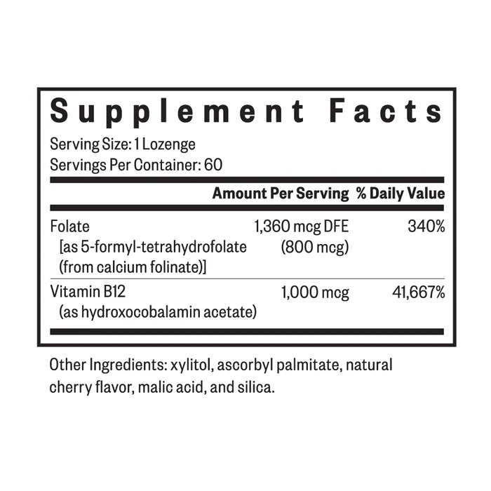 Hydroxo B12 with Folinic Acid 60 Lozenges